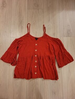 TORRID | Rayon Cold Shoulder Blouse Top | Sz. 0/L/12